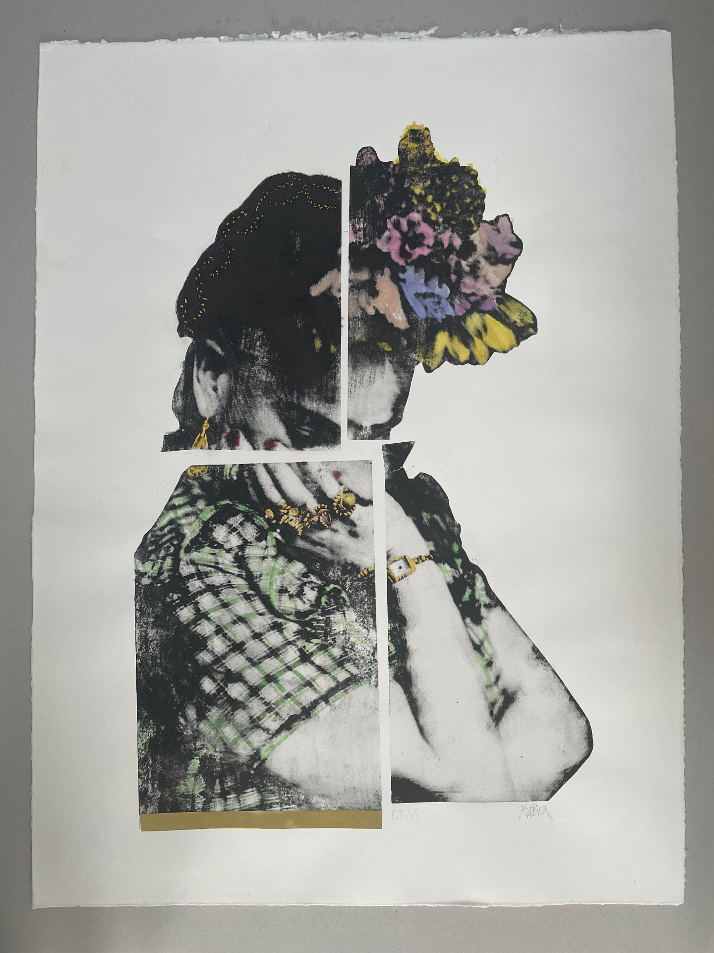 Frida Kahlo. 'Broken' - håndkoloreret xerolitografi